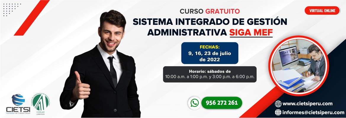 curso especializado sistema integrado de gestiOn administrativa     siga mef 2022